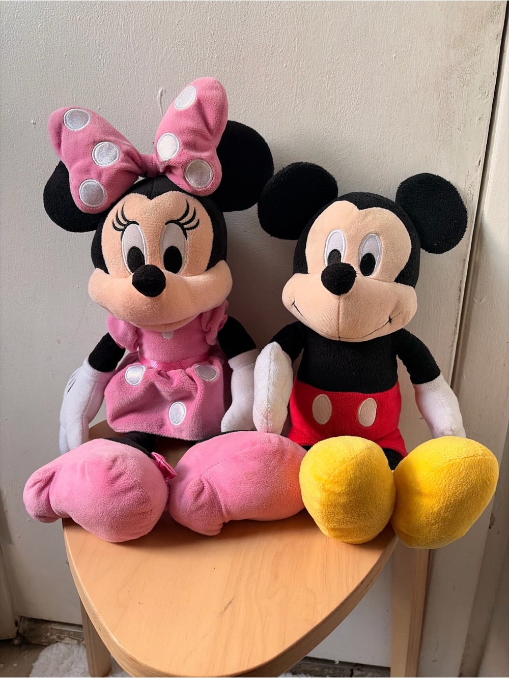 Disney Minnie and Mickey Plush Duo - Pink, Black, Yellow, Red